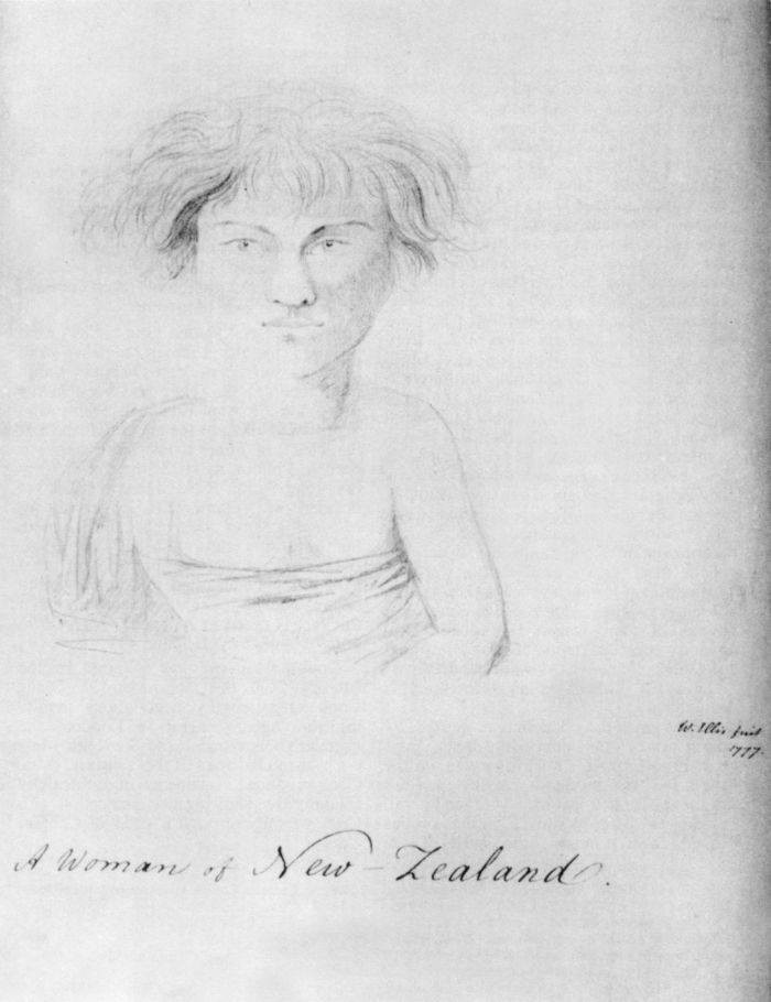 ‘A woman of New-Zealand’. William Ellis pencil sketch 15” x 10.75”. 1777. [drawing]