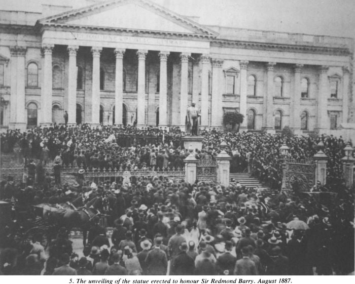 5. The unveiling of the statue erected to honour Sir Redmond Barry, August 1887.  [photograph]