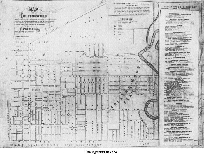 Collingwood in 1854 [map and business directory]