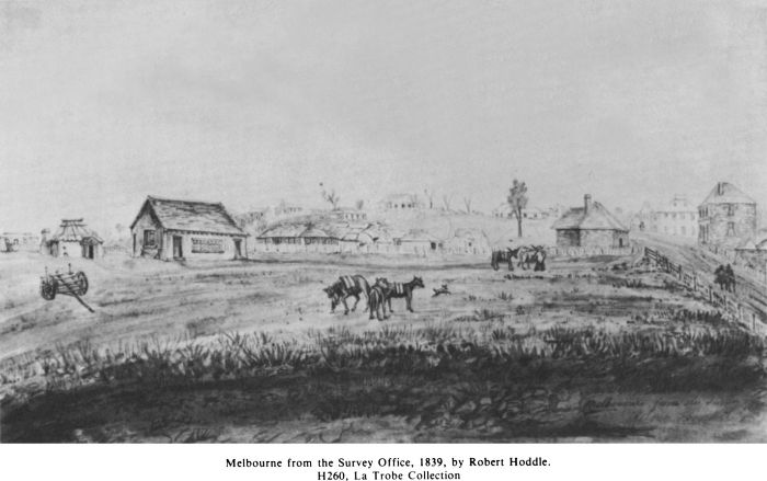 Melbourne from the Survey Office, 1839, by Robert Hoddle. H260 La Trobe Collection [painting]