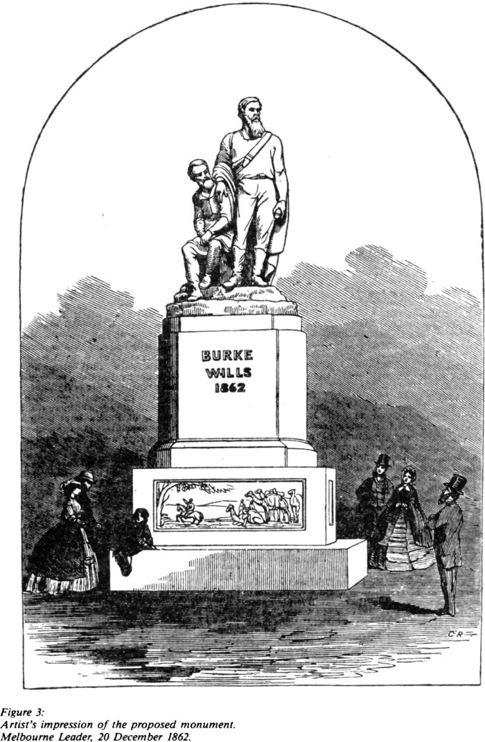 Figure 3: Artist’s impression of the proposed monument. Melbourne Leader, 20 December 1862. [print]