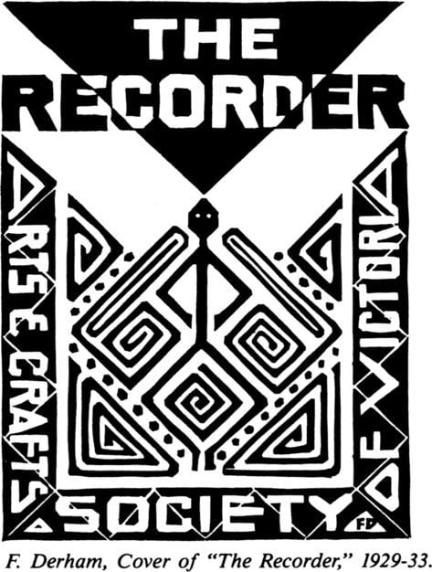 F. Derham, Cover of “The Recorder,” 1929-33. [journal cover-design]