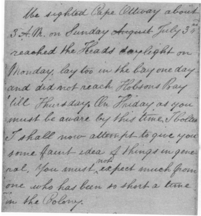 Detail of handwritten letter by George Ross Reid. [letter]