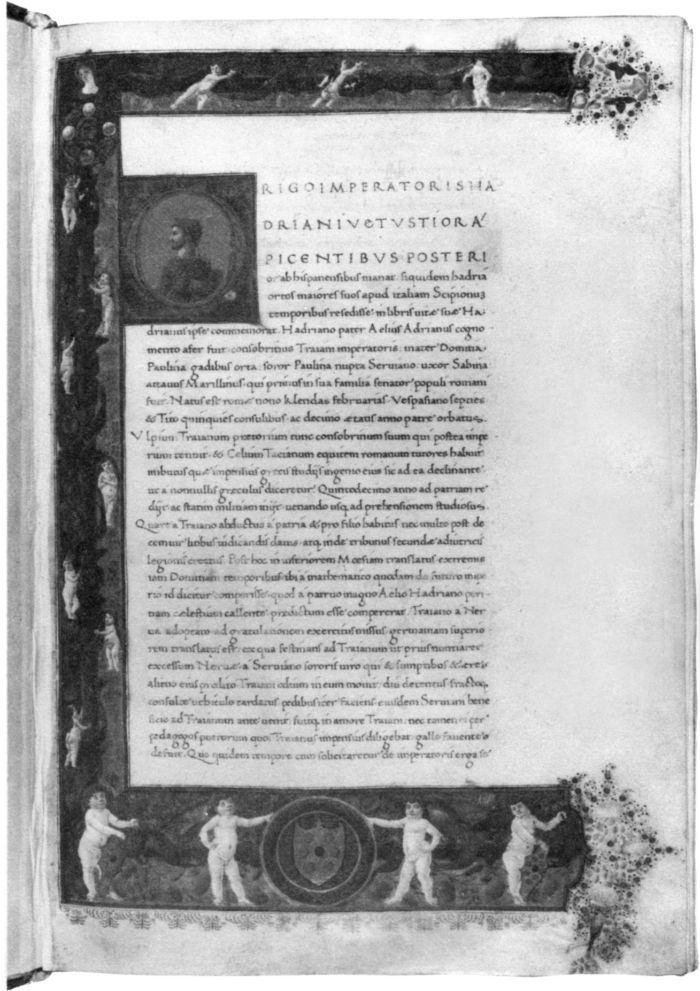Page from the Scriptores Historiae Augustae c.1479. [illuminated page]