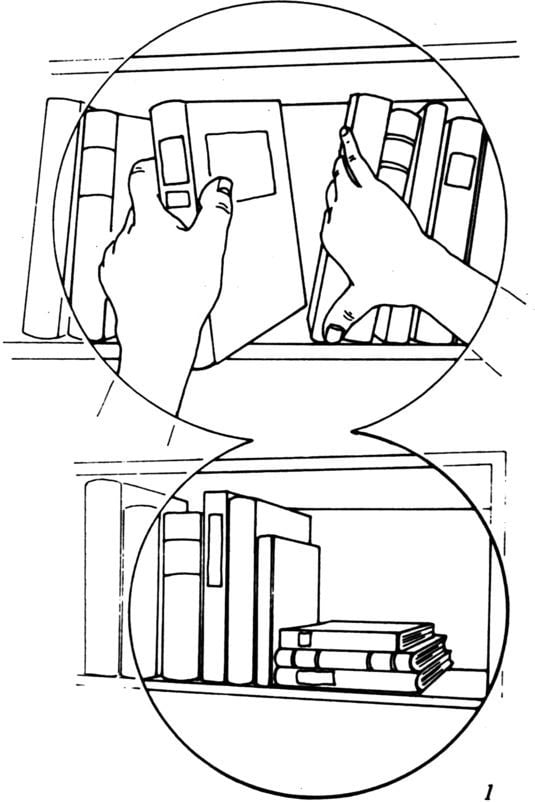 Fig. 1 Diagram showing handling of books on shelves