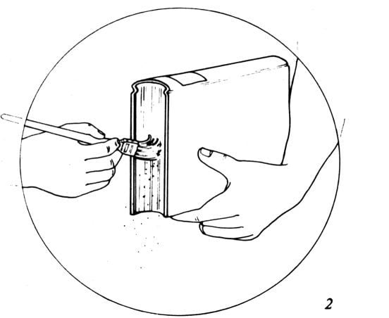 Fig. 2 Diagram showing dusting top edge of a book