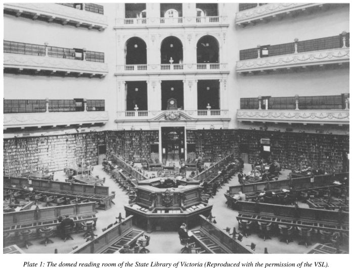 Plate 1: The domed reading room of the State Library of Victoria (Reproduced with permission of the VSL). [photograph]