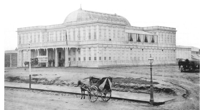 Melbourne’s first exhibition building photographed during the 1861 Melbourne Exhibition (LTAF 451). [photograph]
