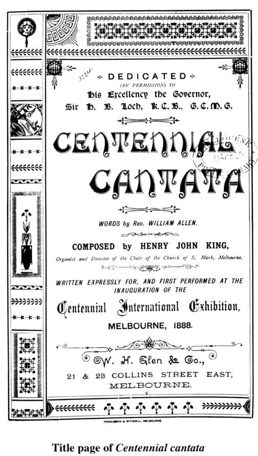 Title page of Centennial cantata [title page]