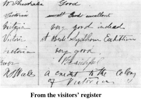 Detail from the visitors’ register. [page detail]