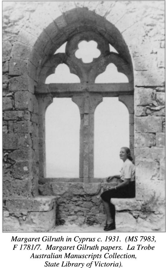 Margaret Gilruth in Cyprus c1931. (MS 7983, F1781/7. Margaret Gilruth papers. La Trobe Australian Manuscripts Collection, State Library of Victoria). [photograph]