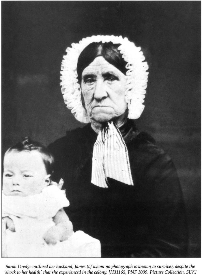Sarah Dredge outlived her husband, James (of whom no photograph is known to survive), despite the ‘shock to her health’ that she experienced in the colony. [H31165, PNF 1009. Picture Collection, SLV] [photograph]