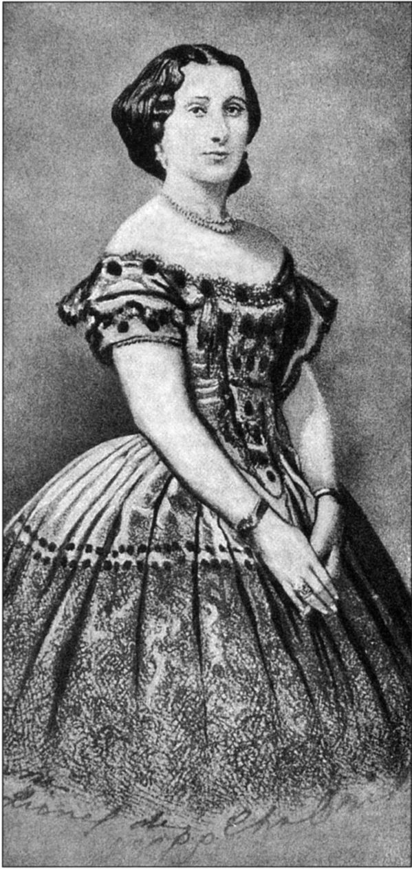 Céleste at the time of her marriage, c. 1855. Francois Moser, Vie et Aventures de Céleste Mogador, 1935, p.145. S 920.7 C34M.