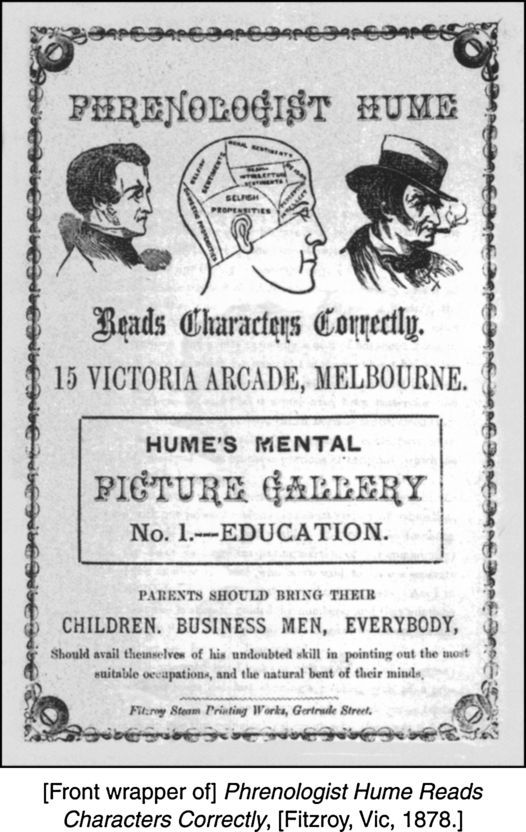 [Front wrapper of] Phrenologist Hume Reads Characters Correctly, [Fitzroy, Vic, 1878] [printed cover]