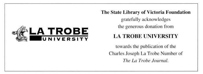 Acknowledgement towards contribution of La Trobe University