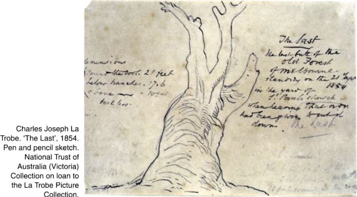 Top: Charles Joseph La Trobe. 'The Last', 1854. Pen and pencil sketch. National Trust of Australia (Victoria) Collection on loan to the La Trobe Picture Collection. [pen and pencil sketch]