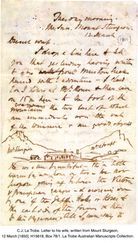 C.J. La Trobe. Letter to his wife, written from Mount Sturgeon, 12 March [1850]. H15618, Box 78/1. La Trobe Australian Manuscripts Collection. [handwritten letter]