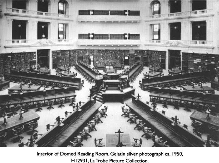 Interior of Domed Reading Room. Gelatin silver photograph ca. 1950, H12931, La Trobe Picture Collection