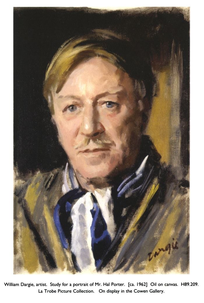 William Dargie, artist. Study for a portrait of Mr. Hal Porter. [ca. 1962] Oil on canvas. H89.209. La Trobe Picture Collection. On display in the Cowen Gallery. [painting]