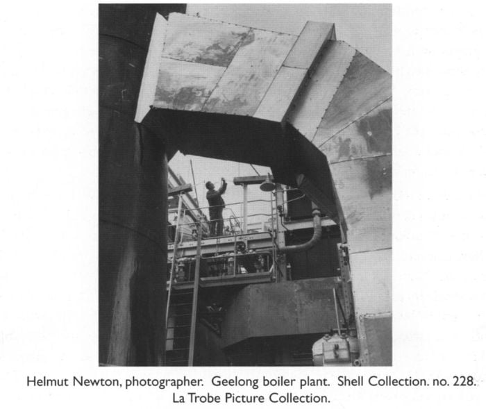 Helmut Newton, photographer. Geelong boiler plant. Shell Collection. no. 228. La Trobe Picture Collection.
