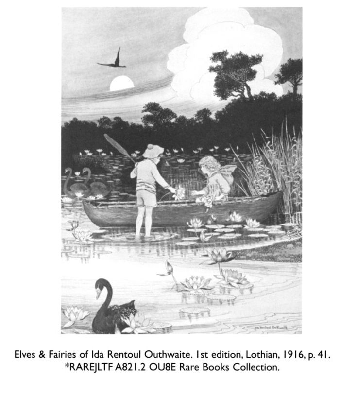 Elves & Fairies of Ida Rentoul Outhwaite. 1st edition, Lothian, 1916, p.41. *RAREJLTF A821.2 OU8E Rare Books Collection.