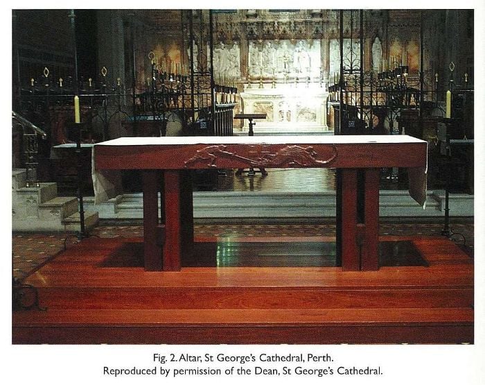 Fig. 2. Altar, St George’s Cathedral, Perth. Reproduced by permission of the Dean, St George’s Cathedral. [colour photograph]