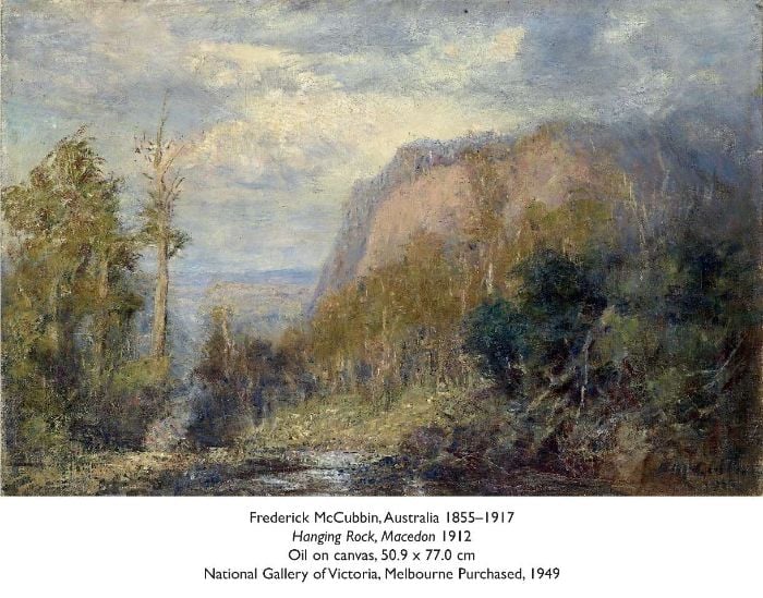 Frederick McCubbin (Australia 1855–1917), Hanging Rock, Macedon, 1912Oil on canvas, 50.9 x 77.0 cm, National Gallery of Victoria, Melbourne Purchased, 1949 [oil painting]