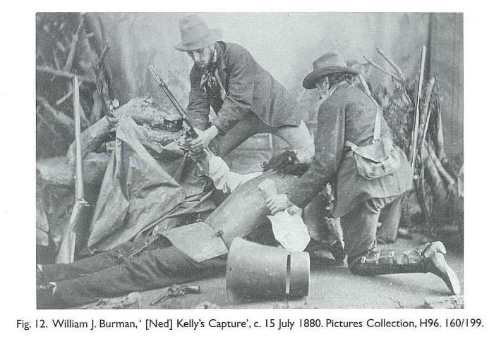 Fig. 12. William J. Burman, ‘ [Ned] Kelly’s Capture’, c. 15 July 1880. Pictures Collection, H96. 160/199. [photograph]