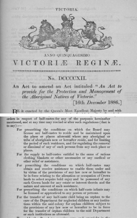 Section of the 1886 Aborigines’ Protection Act [legal act document]