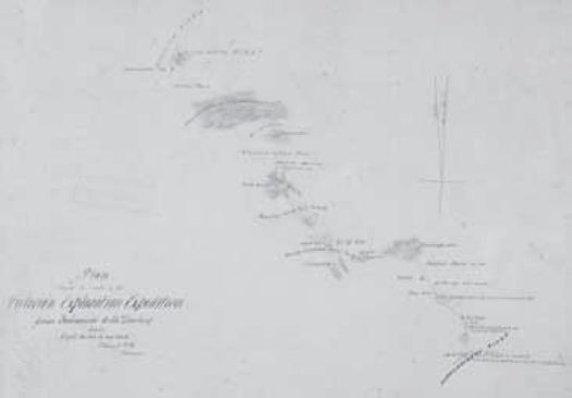 William John Wills, ‘Plan showing the route of the Victorian Exploring Expedition from Balranald to the Darling’, September 1860. H6196 (MC1 D7). [map]