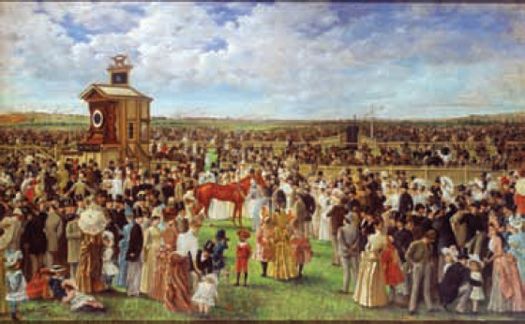 Carl Kahler, ‘The Derby Day at Flemington’. Oil painting, 1888-1889. Victoria Racing Club Collection. [oil painting]