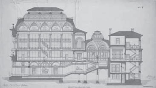 Cross section of proposed Free Public Library, Sydney, by J. J. Clark, c.1862. Picture Collection. [architectural drawing]