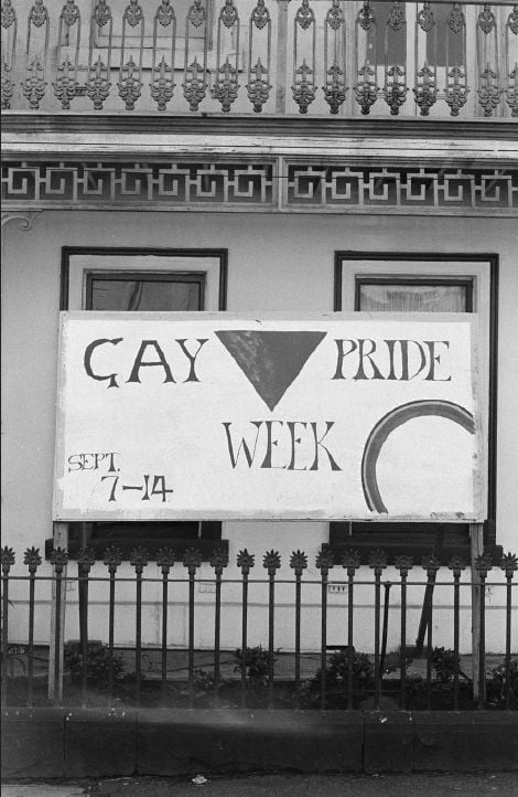 Rennie Ellis at Gay Pride Week, September 1973: grafiti paint-ups. [Photograph]