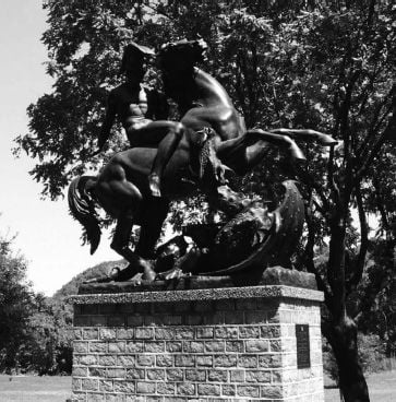 St George and the Dragon, Philadelphia, present location. Photograph courtesy of Philart.net. [Photograph, statue]