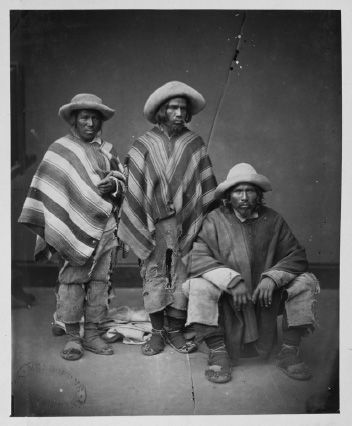 Vistas del Peru Album. Three Peruvian men (plate 120) [Photograph]